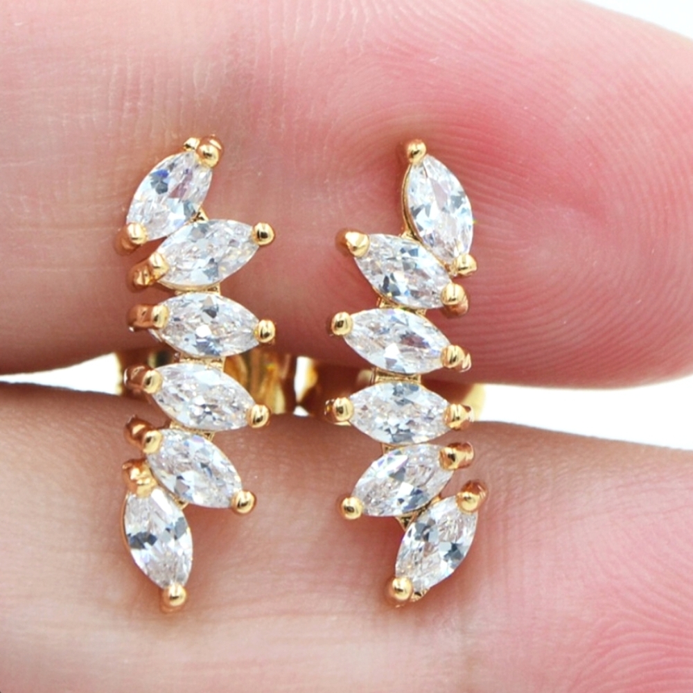 Ear Crawler Crystal Studs